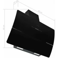 Hotte Murale Acier Inoxydable 756 M³/h 90 Cm Noir VidaXL -Bransch Magasin 10260847 3