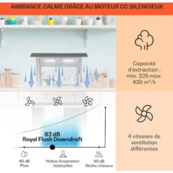 Royal Flush Hotte Aspiranteà Courant Descendant 430 M³/h60 Cm -Bransch Magasin 12992195 3