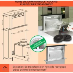 Royal Flush Hotte Aspiranteà Courant Descendant 430 M³/h60 Cm -Bransch Magasin 12992195 5