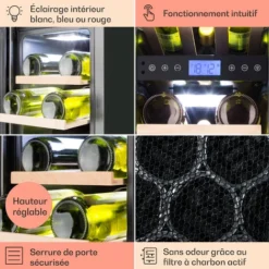 Vinovilla 17 Cave à Vin à Deux Zones Duo Encastrable 53 L 17 Bouteilles 3 Couleurs Porte Vitrée 9 Vinovilla 17 Cave à Vin à Deux Zones Duo Encastrable 53 L 17 Bouteilles 3 Couleurs Porte Vitrée -Bransch Magasin 13733092 5
