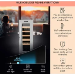 Vinovilla 20 Cave à Vin Encastrable 50L / 20 Bouteilles Porte Vitrée En Acier Inoxydable -Bransch Magasin 13733105 4