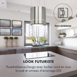 Tron Ambience Hotte Aspirante En îlot Ø 38 Cm Mode Recirculation 540 M³/h LED - Inox -Bransch Magasin 13733223 3