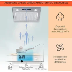 Paolo Hotte Aspirante Encastrable 52 Cm CEE : A 593 M³/h LED Tactile -Bransch Magasin 13733266 3