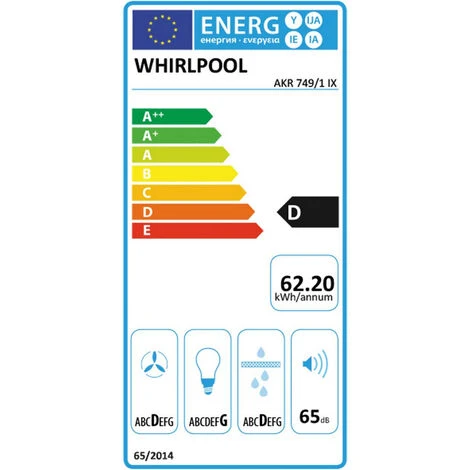 Hotte Télescopique 60cm 336m3/h Gris - Whirlpool - Akr7491ix 2 Hotte Télescopique 60cm 336m3/h Gris - Whirlpool - Akr7491ix – Image 2