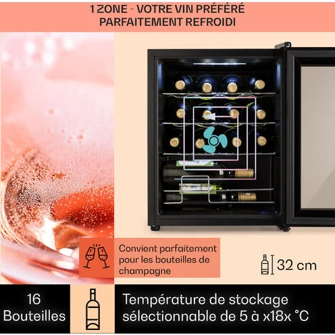 Shiraz 16 Uno Cave à Vin 42l Panneau De Contrôle Tactile 131W 5-18°C 3 Shiraz 16 Uno Cave à Vin 42l Panneau De Contrôle Tactile 131W 5-18°C – Image 3