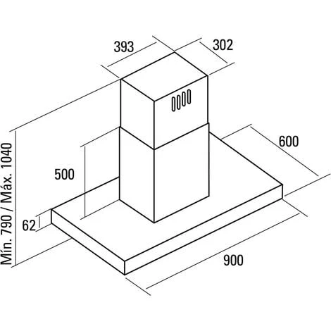 CATA Hotte Ilot ISLA SYGMA 900 INOX 90cm 2 CATA Hotte Ilot ISLA SYGMA 900 INOX 90cm – Image 2
