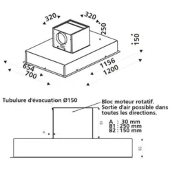 Hotte Plafond Silverline ZORA Verre Trempé 120 Cm -Bransch Magasin 16879673 4