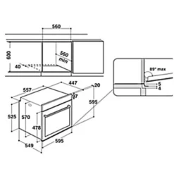 INDESIT Four Catalyse Encastrable Inox 71L Multifonction Chaleur Tournante Gril -Bransch Magasin 16893898 4
