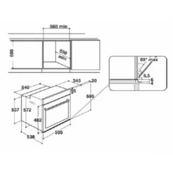 WHIRLPOOL Four Pyrolyse Encastrable Inox 73L Multifonction Chaleur Pulsée 6eme Sens -Bransch Magasin 17008643 4