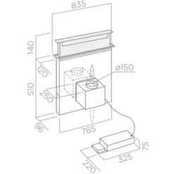 Hotte Cuisine Elica Escamotable PANDORA Noir 90 Cm - Version Recyclage -Bransch Magasin 17943838 3