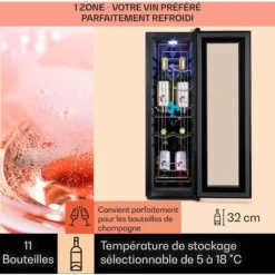 Shiraz 12 Slim Uno Cave à Vin 32l/12fl. Touch 85 W 5-18 °C LED -Bransch Magasin 18135685 3