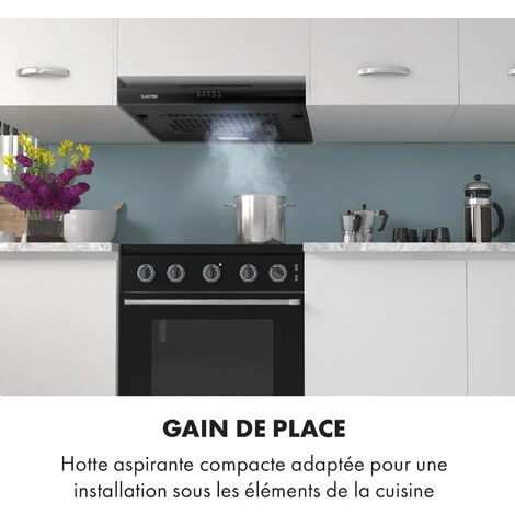 Capannina Hotte Escamotable 60cm 166m³/h Acier Inoxydable Noir 2 Capannina Hotte Escamotable 60cm 166m³/h Acier Inoxydable Noir – Image 2