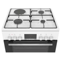 BOSCH Cuisinière Mixte Blanc 60x60cm Four EcoClean 66L Multifonction 7 Modes De Cuisson -Bransch Magasin 19455378 4