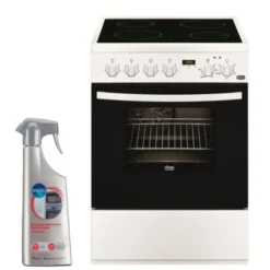 FAURE Cuisinière Vitrocéramique Blanc 4 Plaques 60x60cm Four Catalyse 54L Multifonction