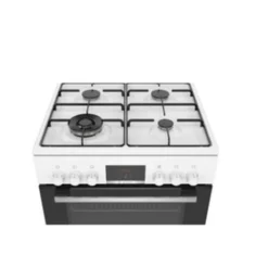 BOSCH Cuisinière 4 Foyers Brûleurs Gaz Blanc 60x60cm Four EcoClean Feu WOK 4KW Gazinière 66L -Bransch Magasin 19906153 4