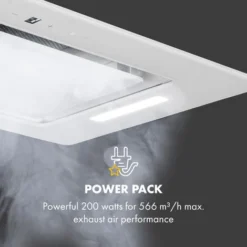 Hektor Eco Hotte Encastrée 52cm 566 M³/h Moteur 200W Classe B Blanc -Bransch Magasin 20110804 3