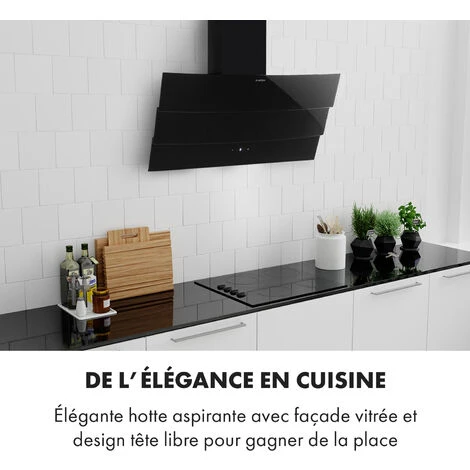 Antonia Hotte Murale 90cm 350m³/h Panneau Tactile Classe B Noir 2 Antonia Hotte Murale 90cm 350m³/h Panneau Tactile Classe B Noir – Image 2