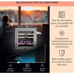 Vinsider 36 Réfrigérateur à Vin 2 zones De Refroidissement 5-22 °C 85l Acier Inoxydable -Bransch Magasin 22845253 4