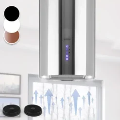 Beretta Hotte îlot 650m³/h 3 Vitesses Filtres Inclus Classe C - Inox