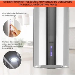 Beretta Hotte îlot 650m³/h 3 Vitesses Filtres Inclus Classe C - Inox -Bransch Magasin 22845263 4 1