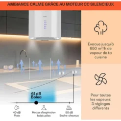 Beretta Hotte îlot 650m³/h 3 Vitesses Filtres Inclus Classe C - Blanc 7 Beretta Hotte îlot 650m³/h 3 Vitesses Filtres Inclus Classe C - Blanc -Bransch Magasin 22845265 3