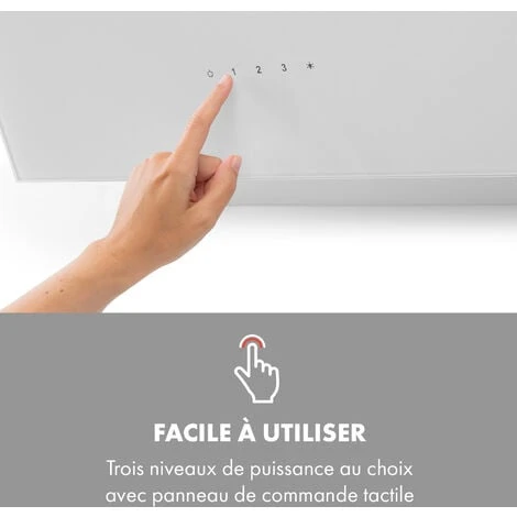 Alina 60 Hotte Aspirante 60cm 600 M³/h Classe A Design Verre Blanc 4 Alina 60 Hotte Aspirante 60cm 600 M³/h Classe A Design Verre Blanc – Image 4