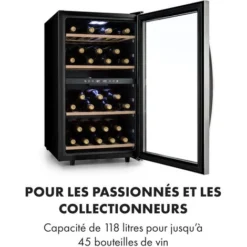 Vinamour 45D Cave à Vin 2 Zones 118L/ 45 Bouteilles - Classe A - Inox -Bransch Magasin 22845368 3