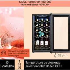 Shiraz 15 Slim Uno Cave à Vin 44 L Panneau De Contrôle Tactile 5-18° C -Bransch Magasin 23516002 3