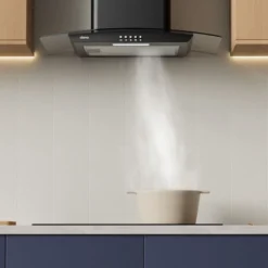 CIARRA Hotte Aspirante 60cm 650m3/h Classe A++ 1pcs Filtre Actif 3 Vitesses Recyclage Evacuation Verre & Noir - 506BK60 -Bransch Magasin 24417583 4