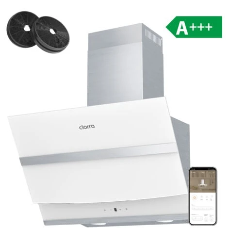 A++ Hotte Tactile 60cm 650 M3/h - Classe- 4 Vitesses - Booster - DC Moteur - Blanc - CIARRA 736NWH60 1 A++ Hotte Tactile 60cm 650 M3/h - Classe- 4 Vitesses - Booster - DC Moteur - Blanc - CIARRA 736NWH60