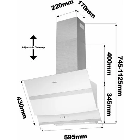 A++ Hotte Tactile 60cm 650 M3/h - Classe- 4 Vitesses - Booster - DC Moteur - Blanc - CIARRA 736NWH60 5 A++ Hotte Tactile 60cm 650 M3/h - Classe- 4 Vitesses - Booster - DC Moteur - Blanc - CIARRA 736NWH60 – Image 5
