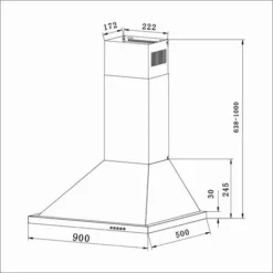 CIARRA Hotte Aspirante 90cm 550m3/h Led Recyclage Ou Evacuation 3 Vitesses Inox - 301SS90 -Bransch Magasin 24417645 5