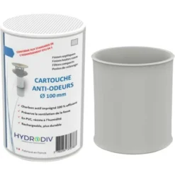 FILTRE ANTI-ODEURS AU CHARBON ACTIF POUR FOSSE SEPTIQUE, TOUTES EAUX, SANIFILTRE Ø 100 MM + MANCHON