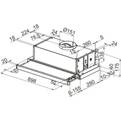 Hotte Télescopique 90cm 305 M³/h Silver - Airlux - Aht930ix -Bransch Magasin 25576117 3