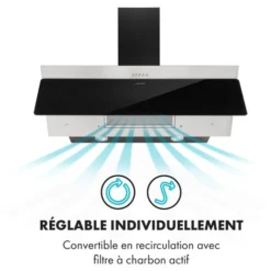 Alessia Hotte Aspirante Hotte Inclinée 350 M³/h Push Control Noir -Bransch Magasin 25990463 4