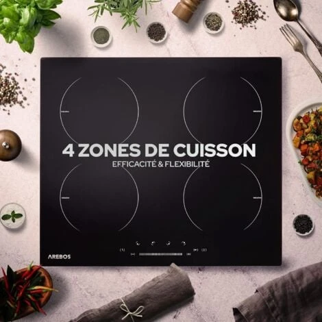 AREBOS Table De Cuisson à Induction Avec 4 Zones 16 Niveaux De Cuisson écran Tactile 2 AREBOS Table De Cuisson à Induction Avec 4 Zones 16 Niveaux De Cuisson écran Tactile – Image 2