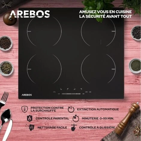 AREBOS Table De Cuisson à Induction Avec 4 Zones 16 Niveaux De Cuisson écran Tactile 4 AREBOS Table De Cuisson à Induction Avec 4 Zones 16 Niveaux De Cuisson écran Tactile – Image 4
