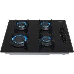 AREBOS Cuisinière à Gaz De 4 Flammes Vitrocéramique Autonome