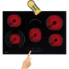 AREBOS Table De Cuisson Vitrocéramique Plaques De Cuisson Autonome 8600W 5 Zones