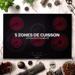 AREBOS Table De Cuisson Vitrocéramique Plaques De Cuisson Autonome 8600W 5 Zones -Bransch Magasin 26705802 3