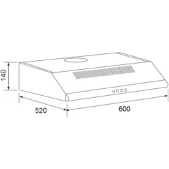 Hotte Visière 60cm 344m3/h Noir - Airlux - Ahc640bk -Bransch Magasin 27619297 3