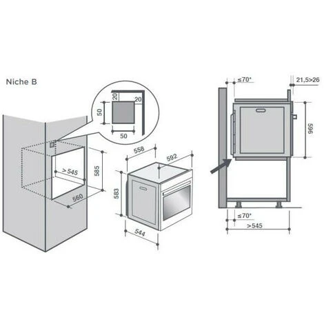 Fours Encastrables Électrique 73L DE DIETRICH 3385W 60cm, DOP8360A 4 Fours Encastrables Électrique 73L DE DIETRICH 3385W 60cm, DOP8360A – Image 4