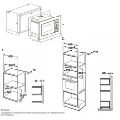 Four Micro-ondes Encastrable Grill CONTINENTAL EDISON MO20IXEG L59,5 X H38,8 Cm X P34,35 Cm 20L Inox -Bransch Magasin 27945473 4
