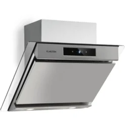 Klarstein Balzac Silent 60 Hotte Aspirante Inclinée 60cm , Débit 604 M³/h , 47 Db , Panneau De Commande Tactile , éclairage Led , Classe A - Argent
