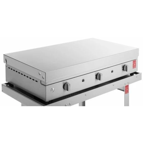 Plancha PLANET à Gaz - CHEF 80 Lisse + Couvercle à Charnières - 3 Brûleurs 3 Plancha PLANET à Gaz - CHEF 80 Lisse + Couvercle à Charnières - 3 Brûleurs – Image 3