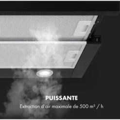 Klarstein Mariana 60 - Hotte Tiroir Télescopique 60cm - Extraction 500 M³/h - éclairage Led - 3 Vitesses - Noir -Bransch Magasin 30541316 3