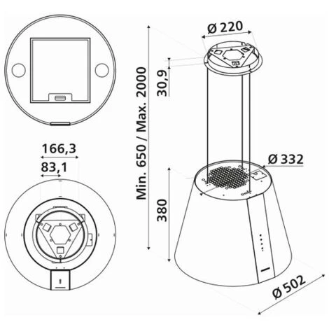 Hotte Cuisine En îlot Silverline PURE PLUS Argenté 50 Cm 3 Hotte Cuisine En îlot Silverline PURE PLUS Argenté 50 Cm – Image 3