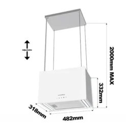 CD4850S Hotte Ilot 48cm - Wi-Fi & Tactile - 700m3/h - 2pcs Filtre A Charbon - 4 Vitesses - Recyclage - LED Affichage - Blanc 9 CD4850S Hotte Ilot 48cm - Wi-Fi & Tactile - 700m3/h - 2pcs Filtre A Charbon - 4 Vitesses - Recyclage - LED Affichage - Blanc -Bransch Magasin 35820833 5