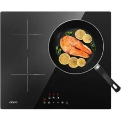 CIARRA CD3BIH Plaque Induction 3 Foyers - 6100W - 9 Puissances - Tactile Sensitive - Securite Enfant - Minuteur - L 59cm