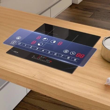 CIARRA CD3BBIH Plaque Induction 3 Foyers - Boosters - 6200W - Commandes Sensitives - 9 Niveaux - Minuteur - L 59cm 3 CIARRA CD3BBIH Plaque Induction 3 Foyers - Boosters - 6200W - Commandes Sensitives - 9 Niveaux - Minuteur - L 59cm – Image 3